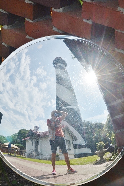 lighthouse and me in mirror